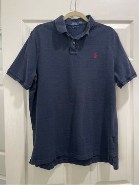 Polo by Ralph Lauren Navy Short-Sleeve Polo with Red Pony Logo